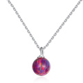 Lovely 925 Sterling Silver Ball Opal Pendant Necklace